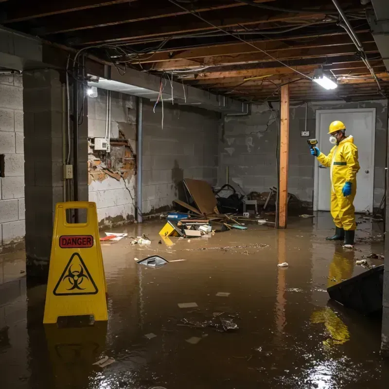 Flooded Basement Electrical Hazard in Mustang, OK Property